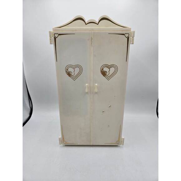 Marx Sindy‎ 1970s Wardrobe Cream Gold Trim Drawers Hangers Mirror - Picture 12 of 12